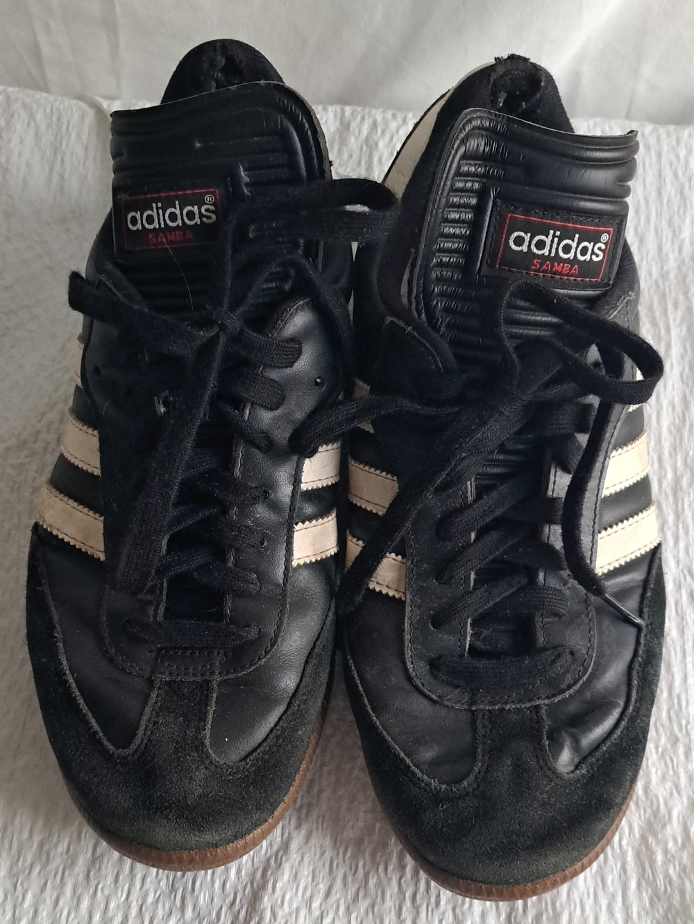 adidas Samba Black with White Stripes Leather Sneakers